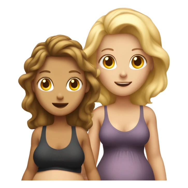 2 pregnant women talking - one white and one slightly tanned sticker