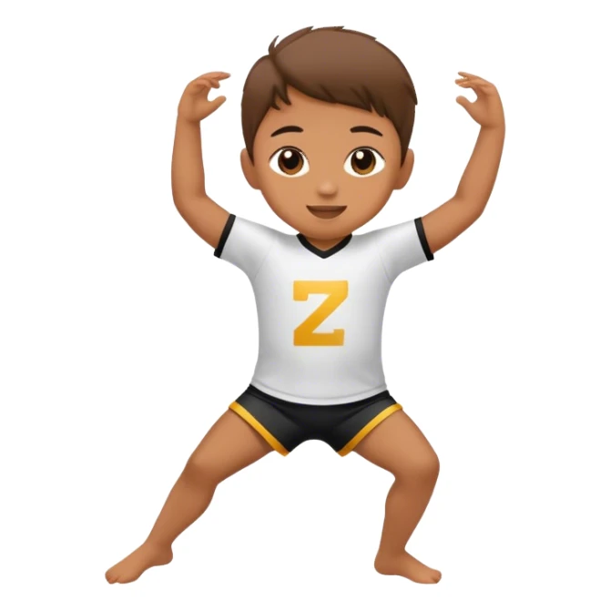 bambino che balla con la maglia del n sticker