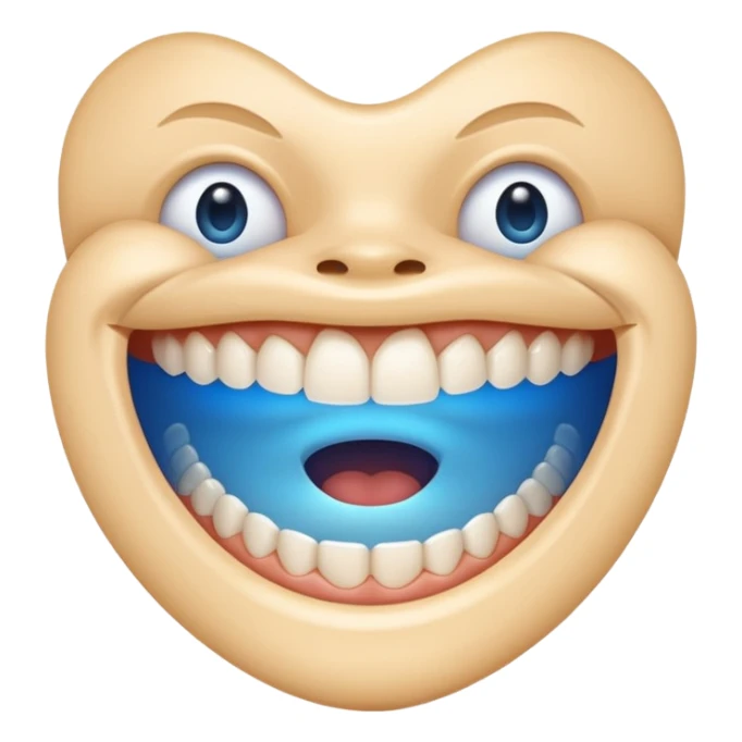 wide open mouth with blue light shining on the teeth sticker