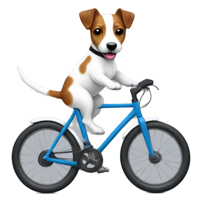 Jack Russell dog riding road bike sticker