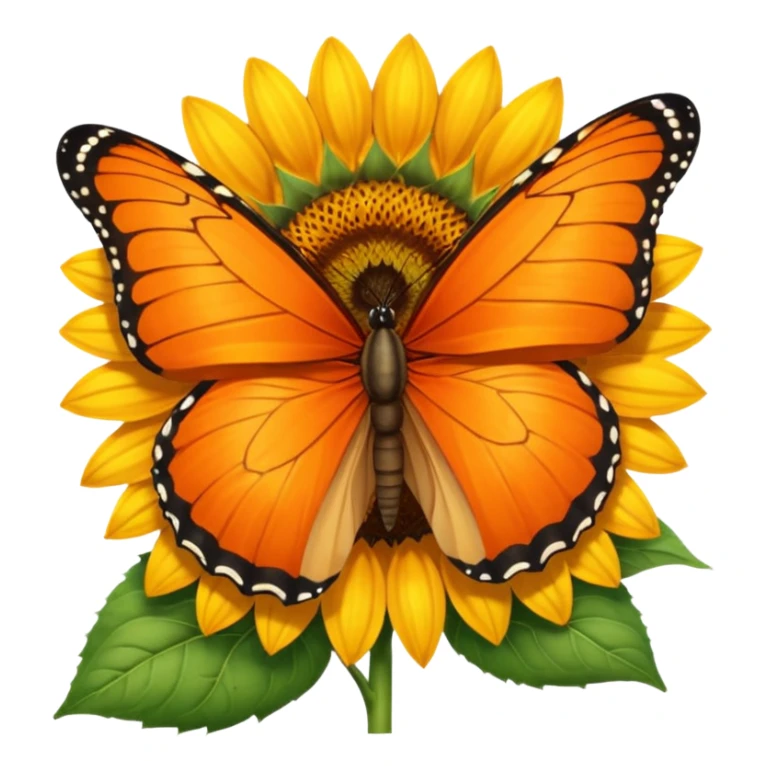 orange Butterfly on Sunflower sticker