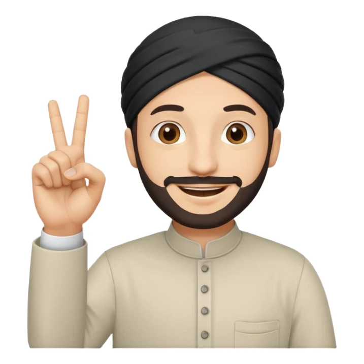 happy muslim man positive sign finger sticker