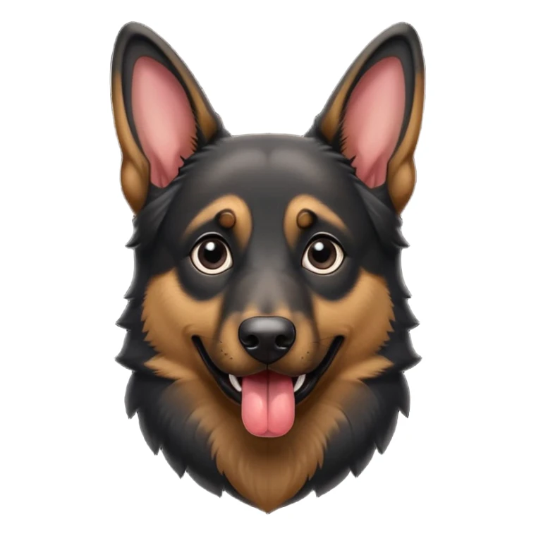 cartoon style dark German Shepherd dog with longer tongue hanging out  sticker