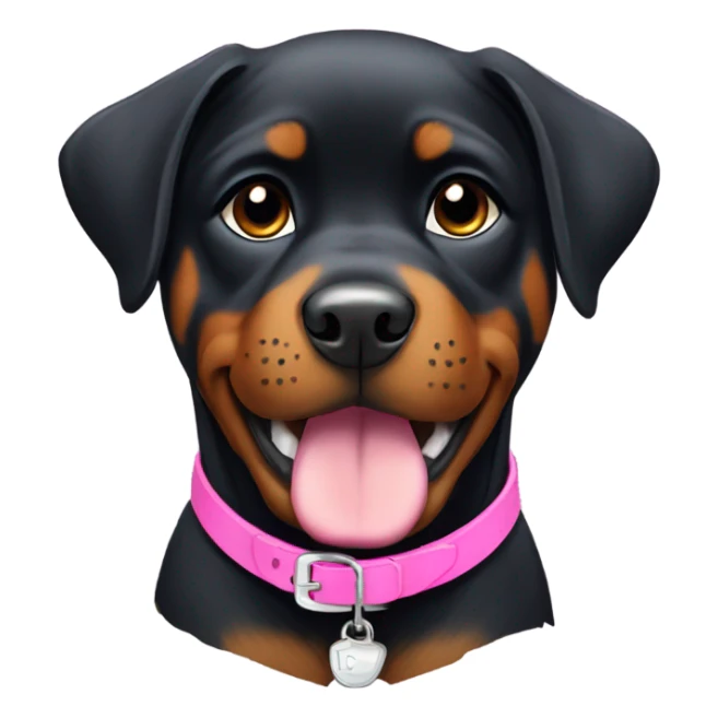 rottweiler puppy with pink collar  sticker