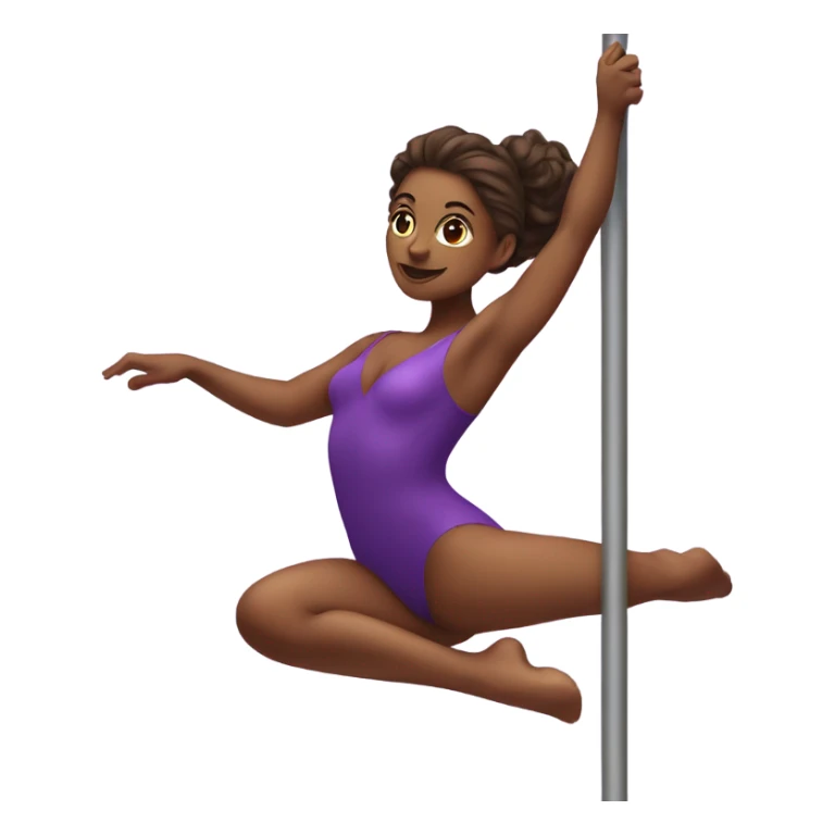 brown skinned pole dancing woman wearing a purple leotard sticker