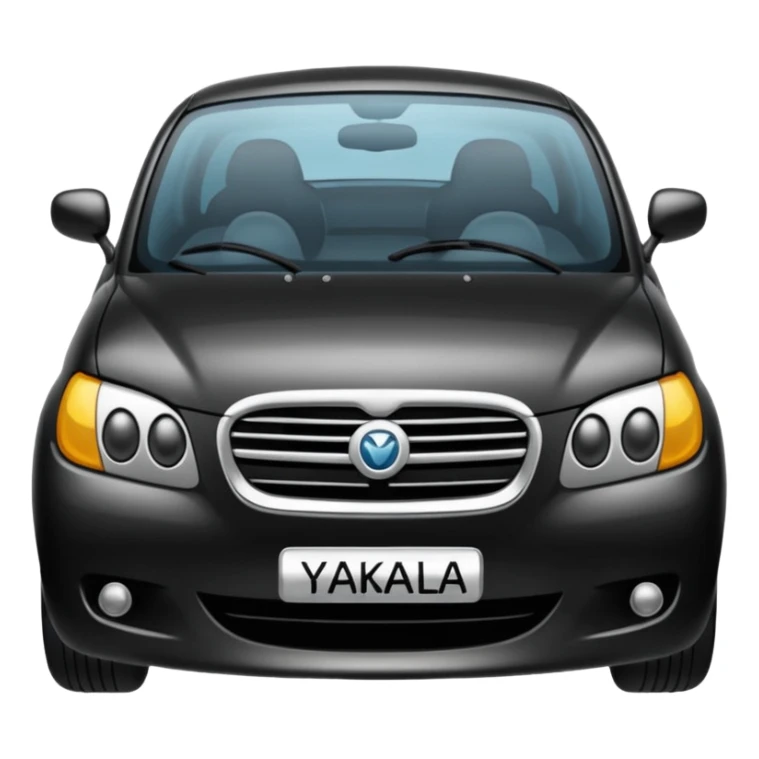 Make a car emoji and write "yakala yakalayabiliyosan" below it. sticker
