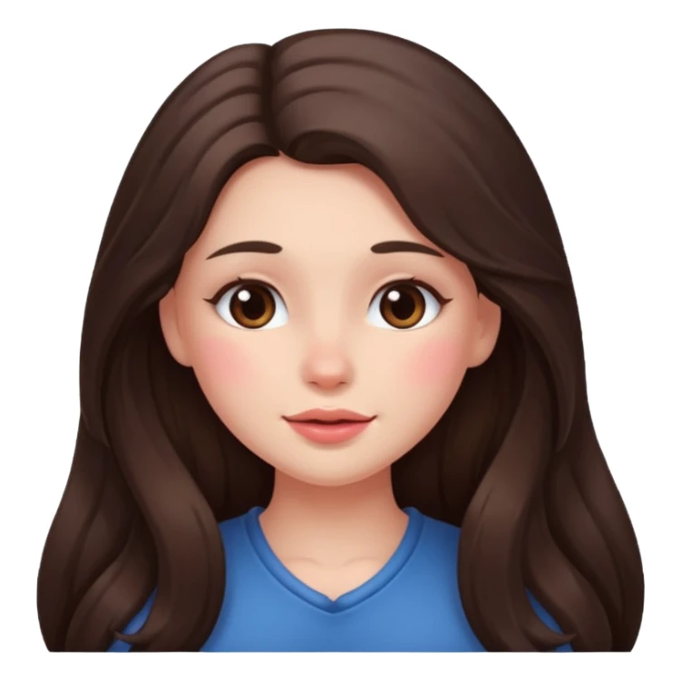 long haired brunette girl blushing sticker