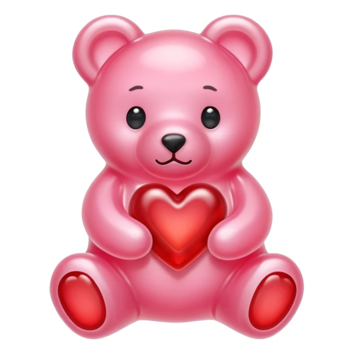 pastel pink jelly bear heart jelly red sticker