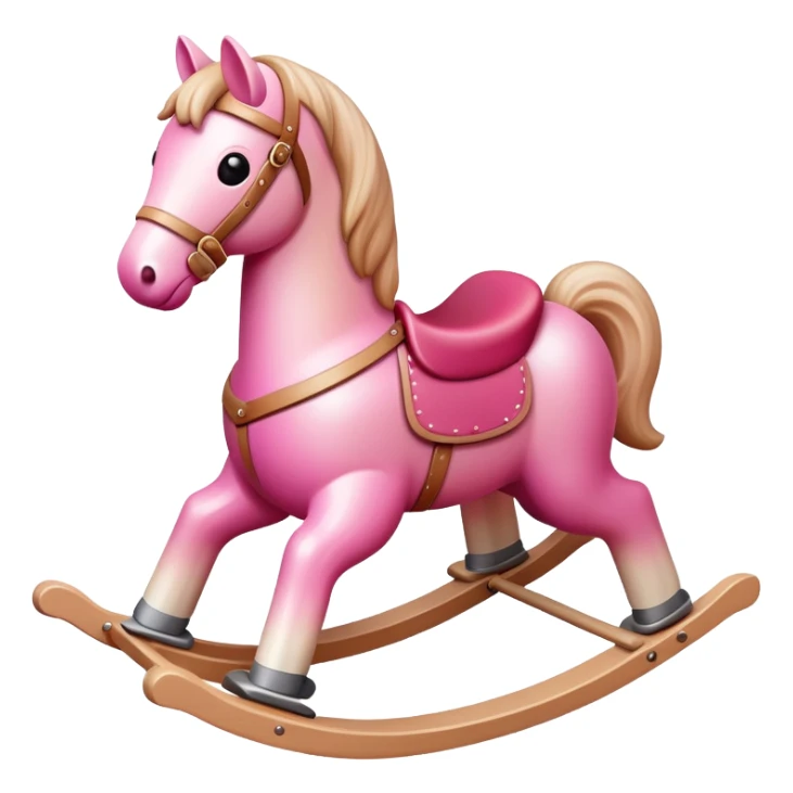 Rocking horse toy with gradient from pink to beige sticker