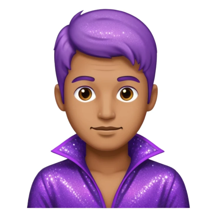 man supervisor wearing glitter purple glittery clothes sticker