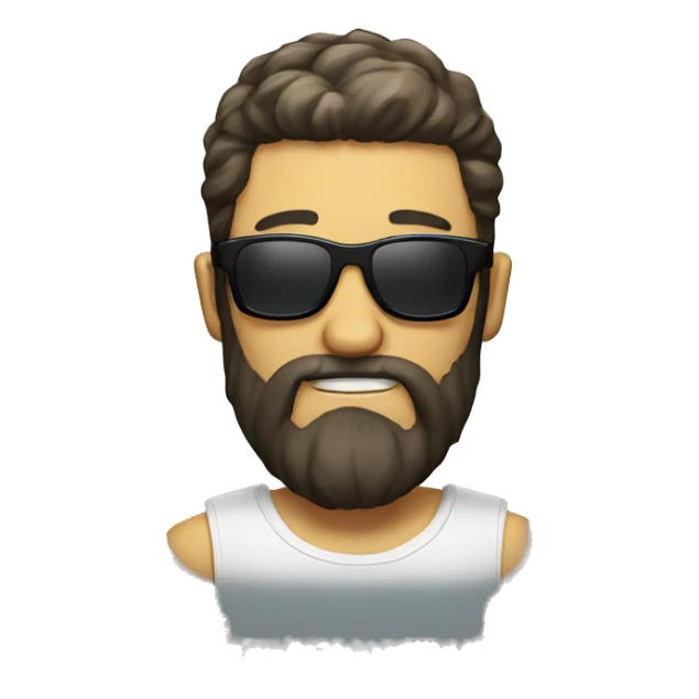 Gamer dude with beard and sunglasses sticker
