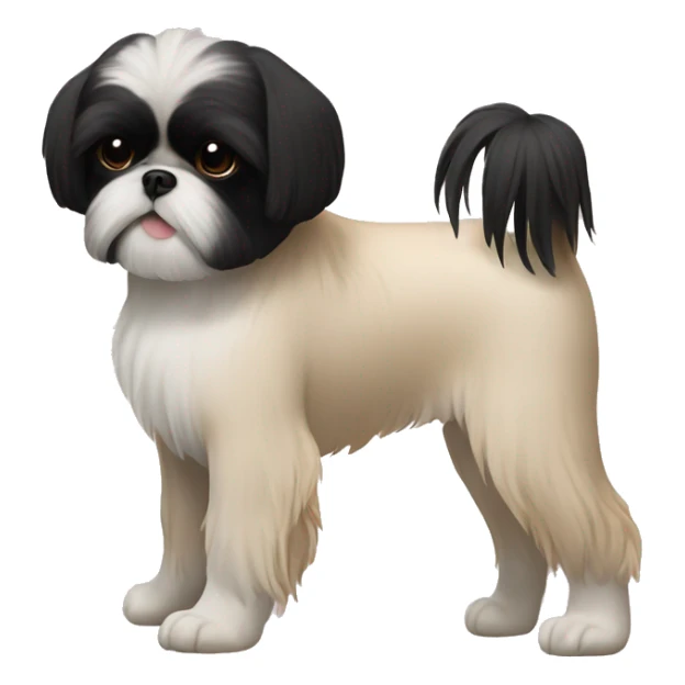 black Shih-Tzu cream chest and feet sticker