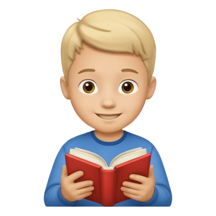 Niño pequeño leyendo un libro feliz sticker