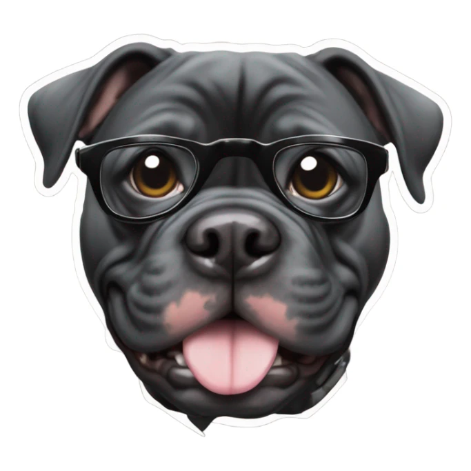 99% Black American Bully with tinted glasses sticker