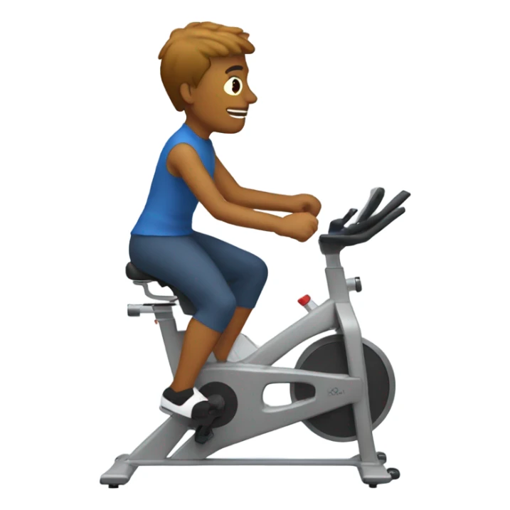 Someone being very awkward on a spin bike sticker