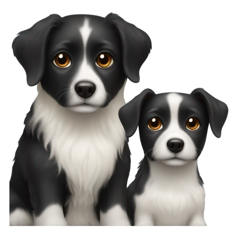 small black dog and small white dog with light brown spots sticker