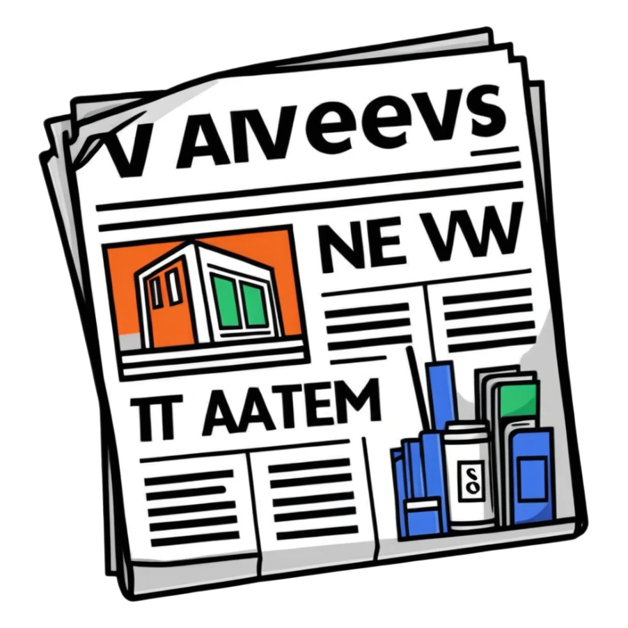 Vavinews logo with newspaper and headlines sticker