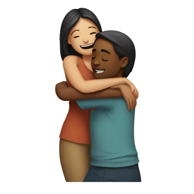 White guy hugging indian girl sticker