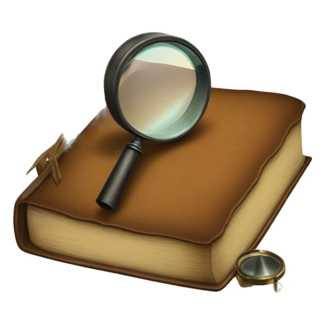 vintage book with magnifying glass sticker