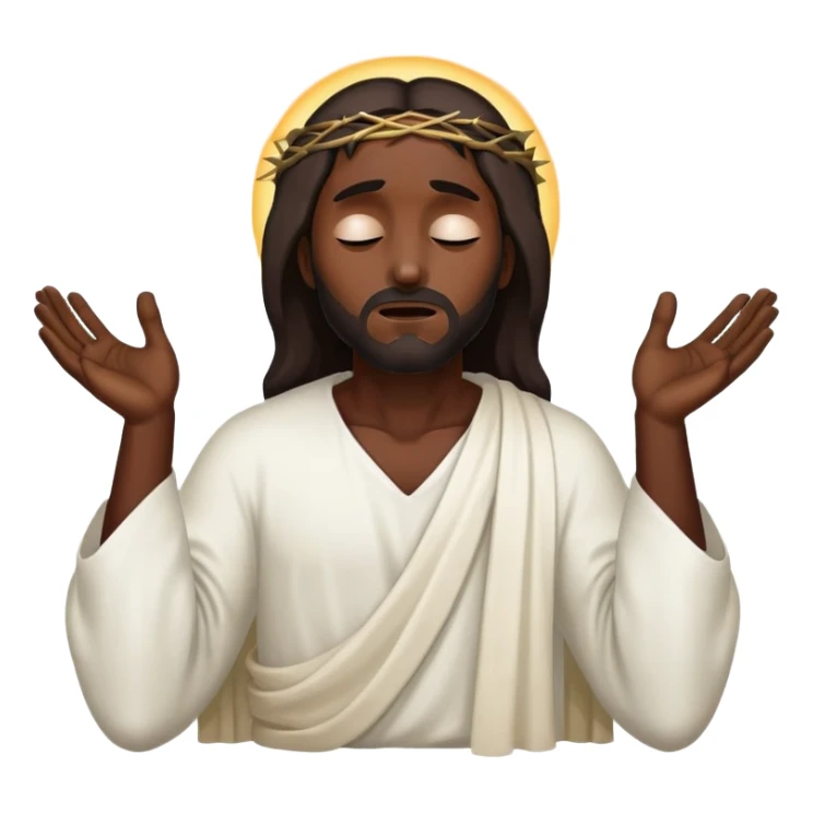 Dark skin christ Jesus injured eyes closed  sticker