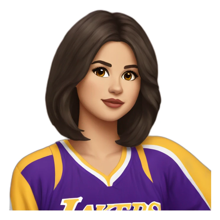 selena gomez wearing lakers jersey sticker