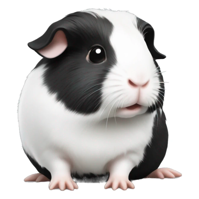 Black with white spots guineapig sitting down very cute but realistic sticker