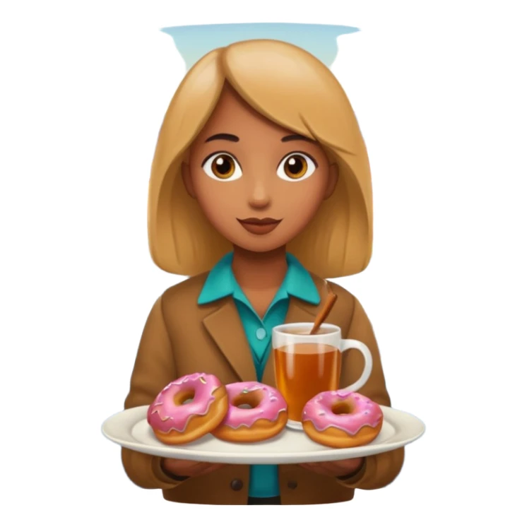 Apple cider and donuts on a tray fall scenery sticker