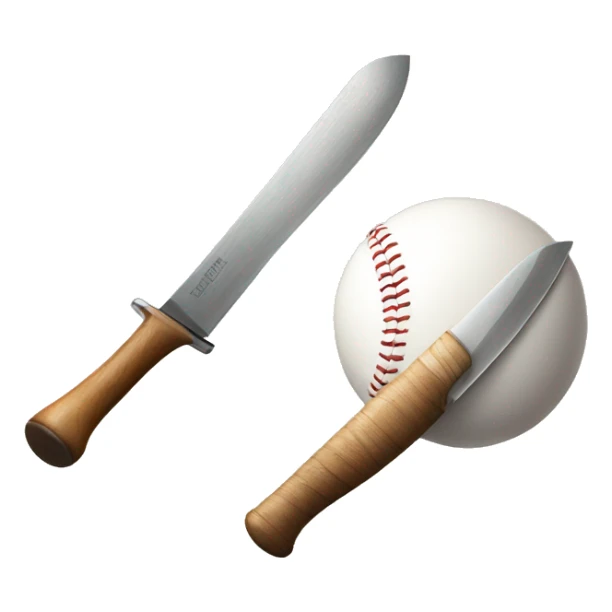 baseball and knife sticker