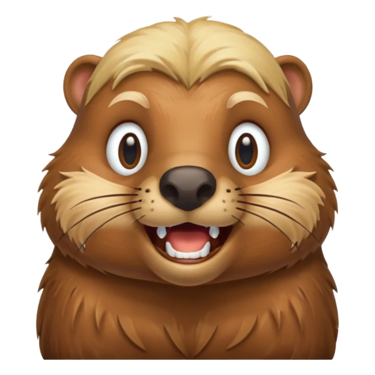 Beaver with big teeth and blonde hair sticker