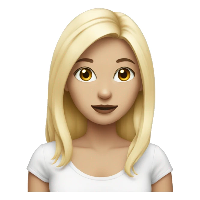 blonde girl black and white cat sticker