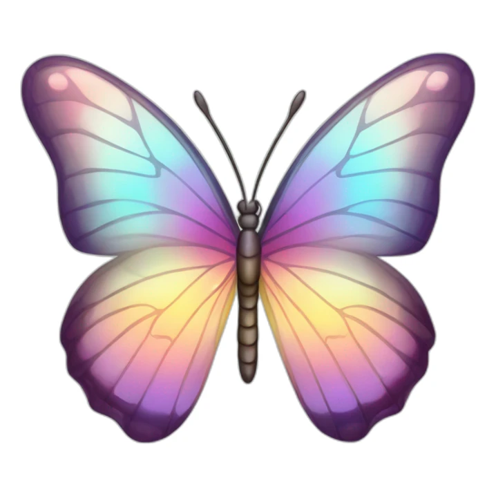 Shiny Pastel Gradient Hue Iridescent Crystal Butterfly sticker