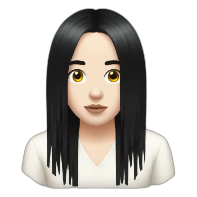 Billie eilish black hair fringe sticker