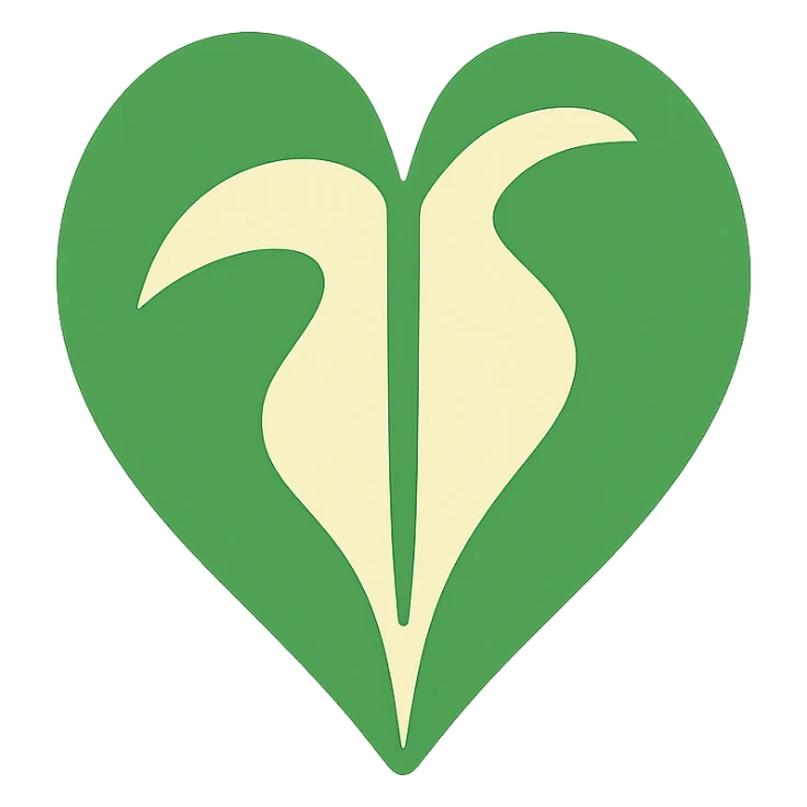 Philodendron Rio leaf, stylized, bold green and cream colors, minimal shading sticker