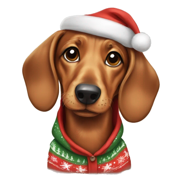 cute daschund wearing christmas hoodie sticker