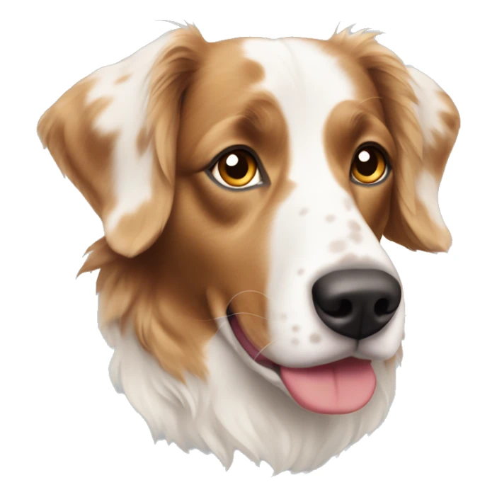 Blonde with spots Brittany Spaniel Australian shepherd dog sticker