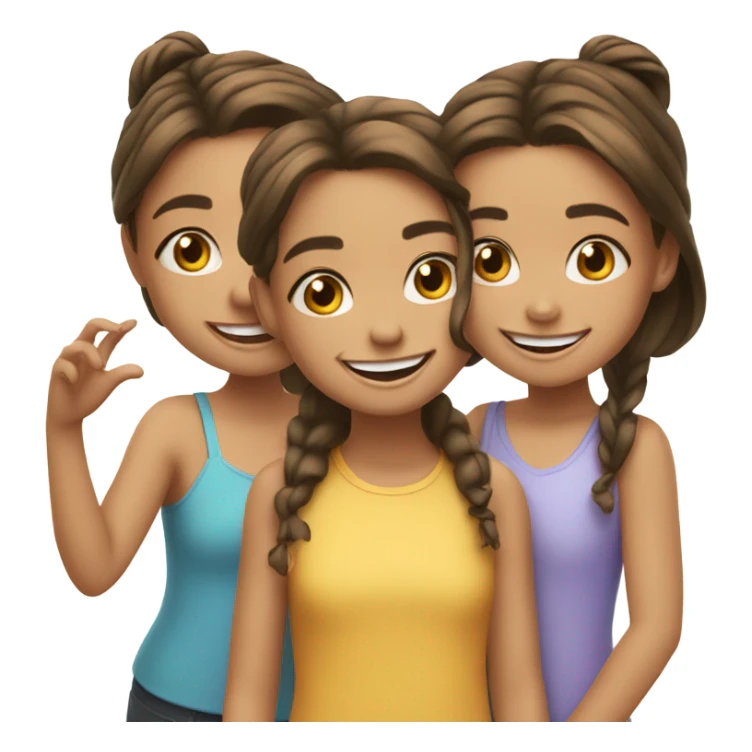 3 cute girl friends  sticker