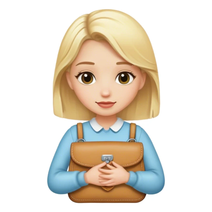 Blonde girl with a hug purse sticker
