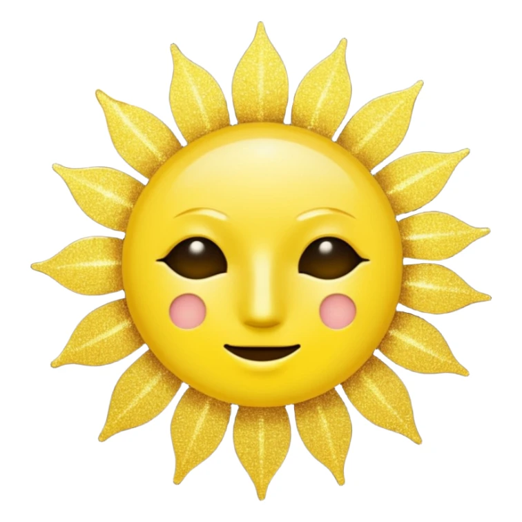 sun in 2d golden glitter in colour without face sticker