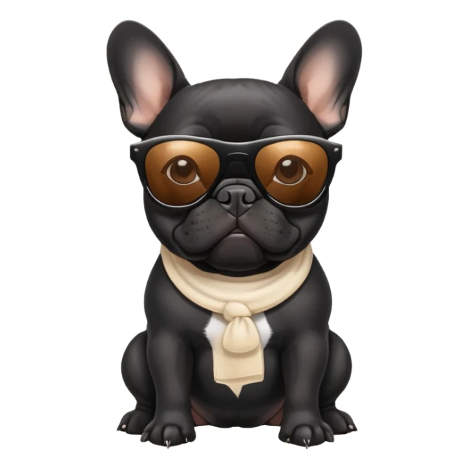  Black French bulldog sunglasses  sticker
