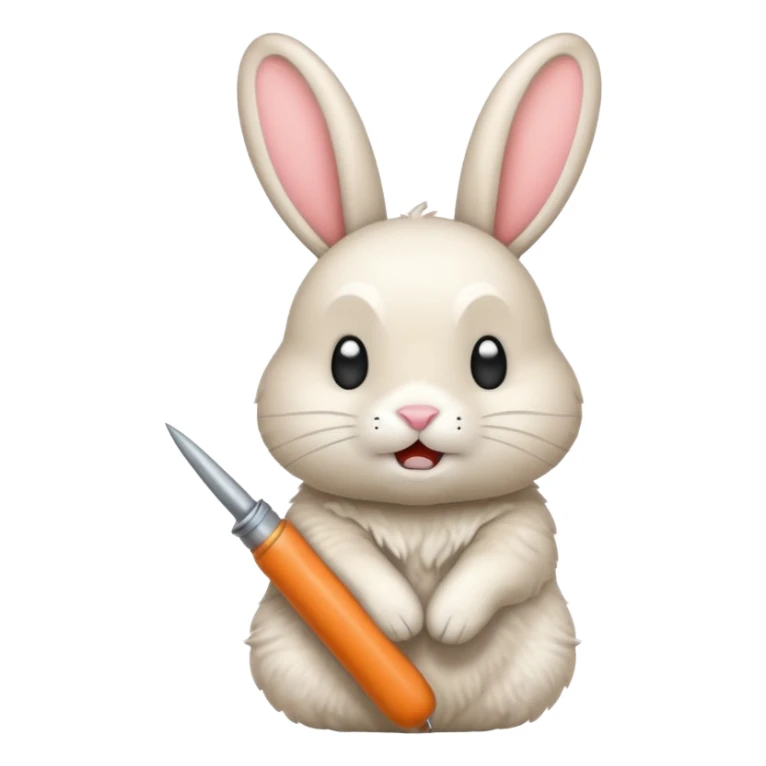 Crea un emoji de un conejo enojado con una arma sticker
