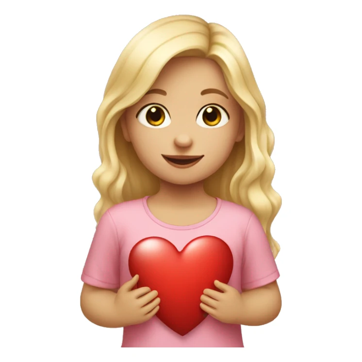Blonde girl toddler holding a heart sticker