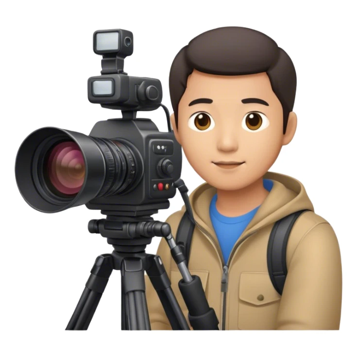 asian male cameraman sticker