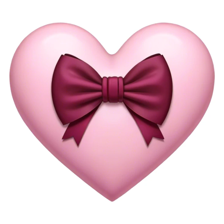 Pink heart with a burgundy bow in the middle sticker