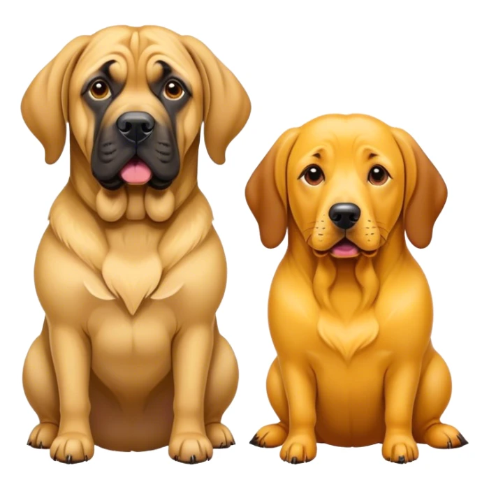 english mastiff and yellow wiener dog sticker