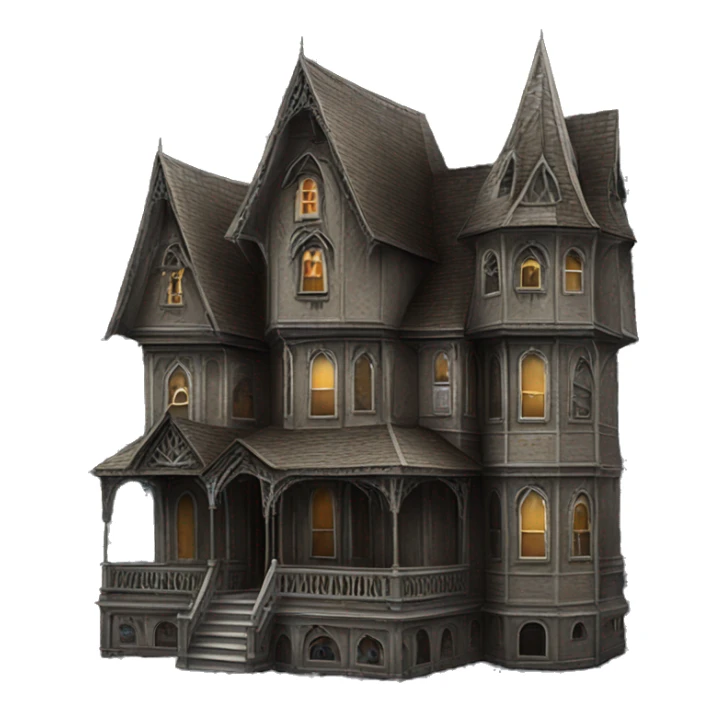 Realistic Huge ornate gothic Cardboard 6 story tall haunted house  sticker
