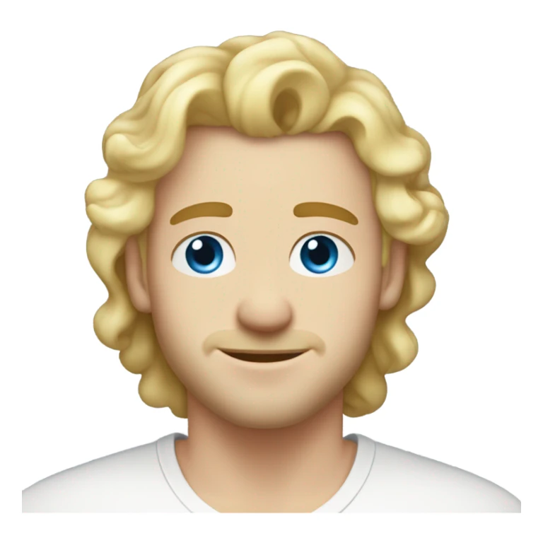 3/4 profile light curl blonde 30yo man blue eyed pale skin sticker