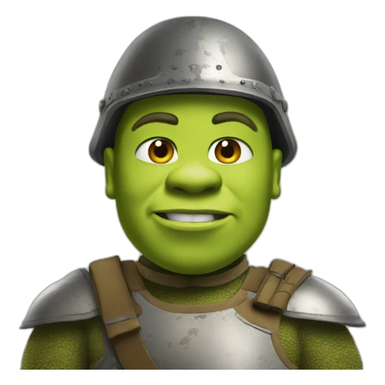 Shrek in the form of a soldier sticker