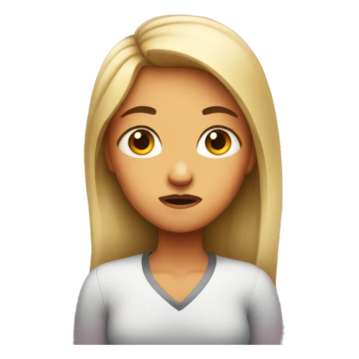 Girl who has the irritated look on her face  sticker