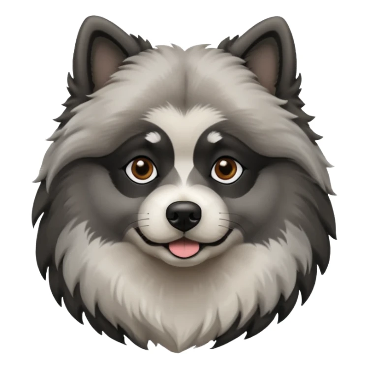 Keeshond with white and black sticker