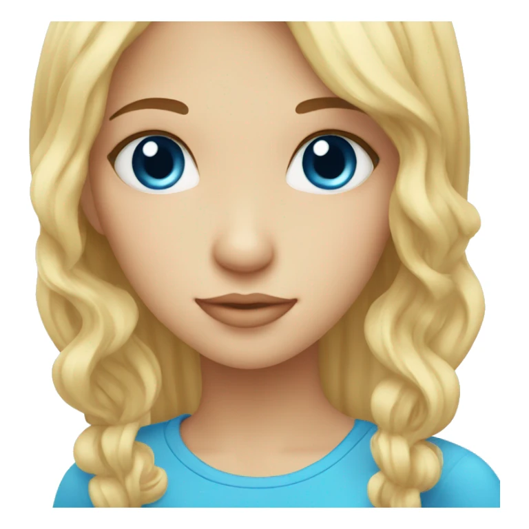 cute blue eye and blond hair girl sticker
